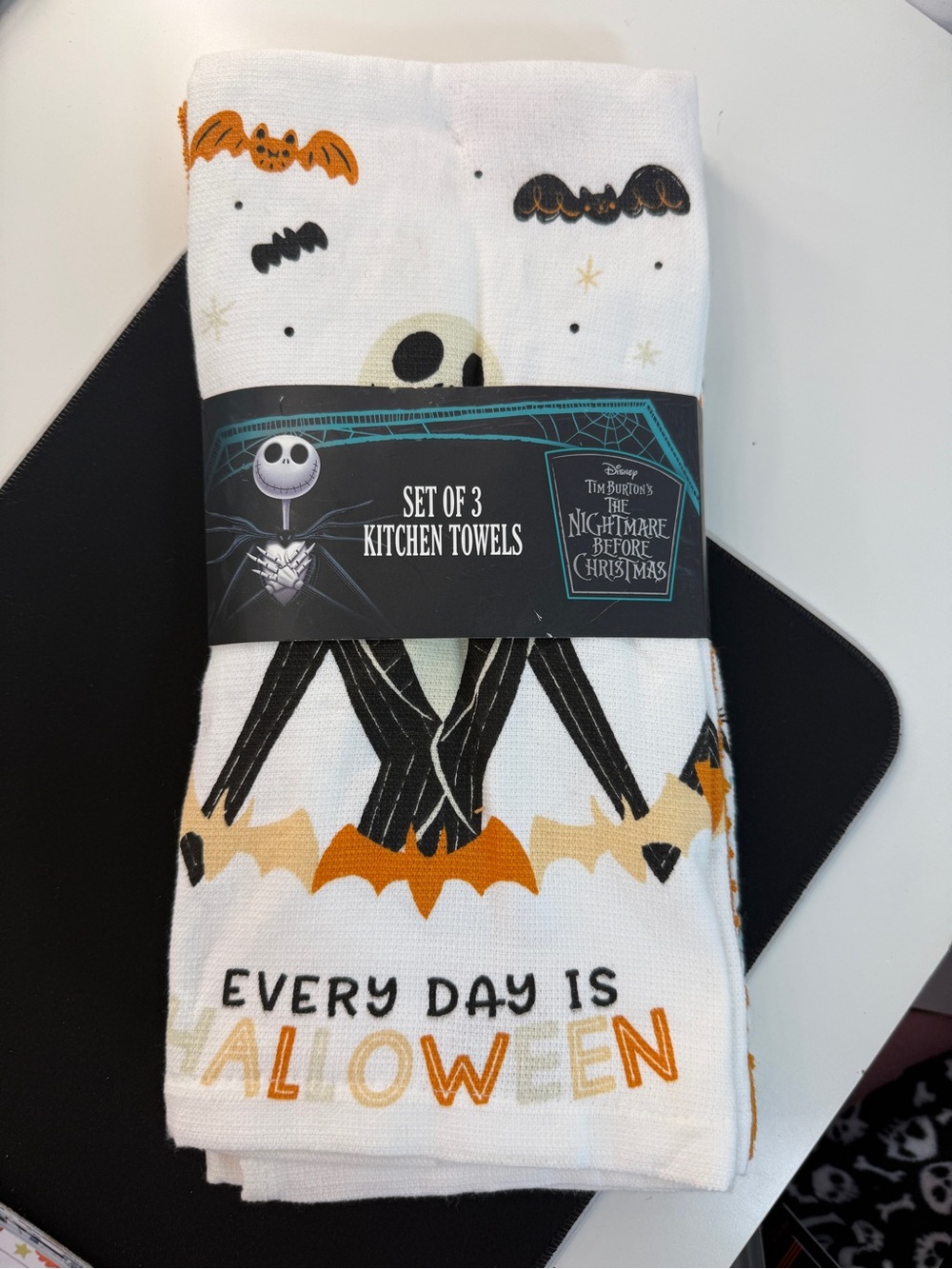 Disney Nightmare Before Christmas Dish Towel Set 3pc Jack & Sally 18x28